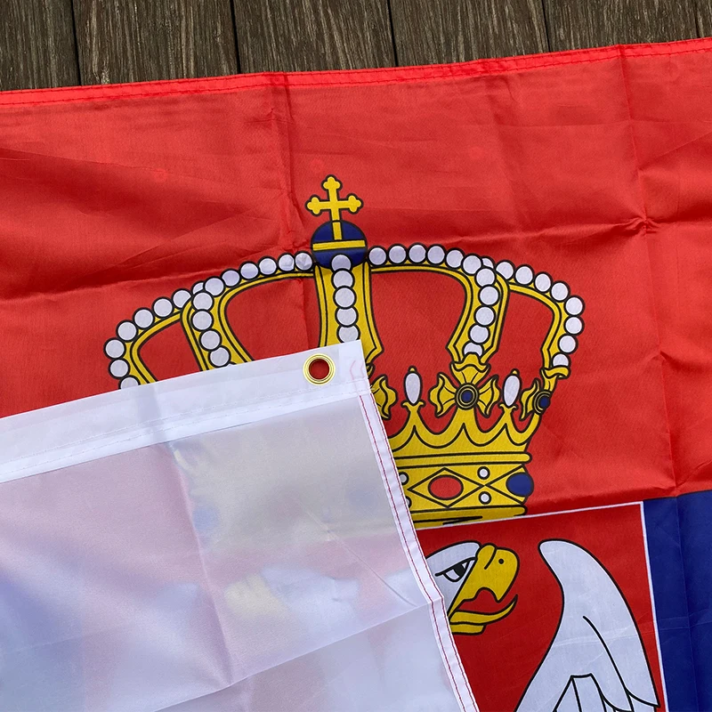 xvggdg  Serbia Flag Polyester Flag 5*3 FT 150*90 CM High Quality Hanging and Flying
