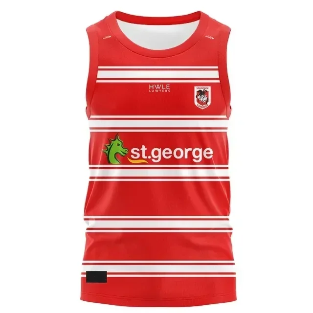 2024 St George illawara Dragons Home / Away/Polo/canotta Rugby Jersey-taglia uomo: S-5XL (stampa numero nome personalizzato)