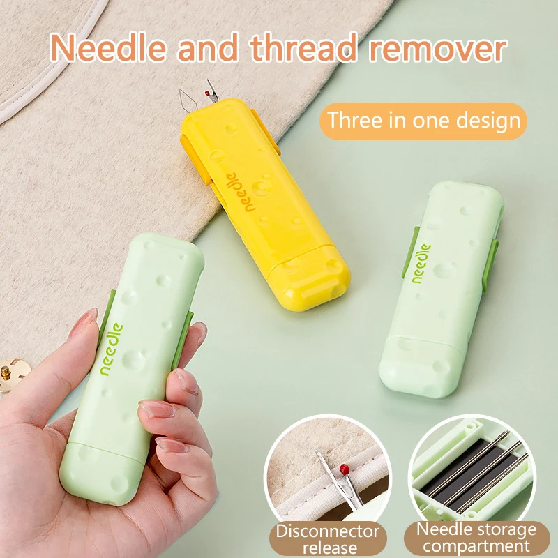

3-in-1 Needle Threader Multi-functional Thread Remover With Needle Case Magnetic Sheet Needle Threading And Thread Removal