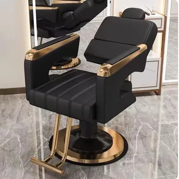 Luxury Equipment Chair Barber Classic Hydraulic Reclining Release Salon Chair Leg Rest Professional Barberia Furniture