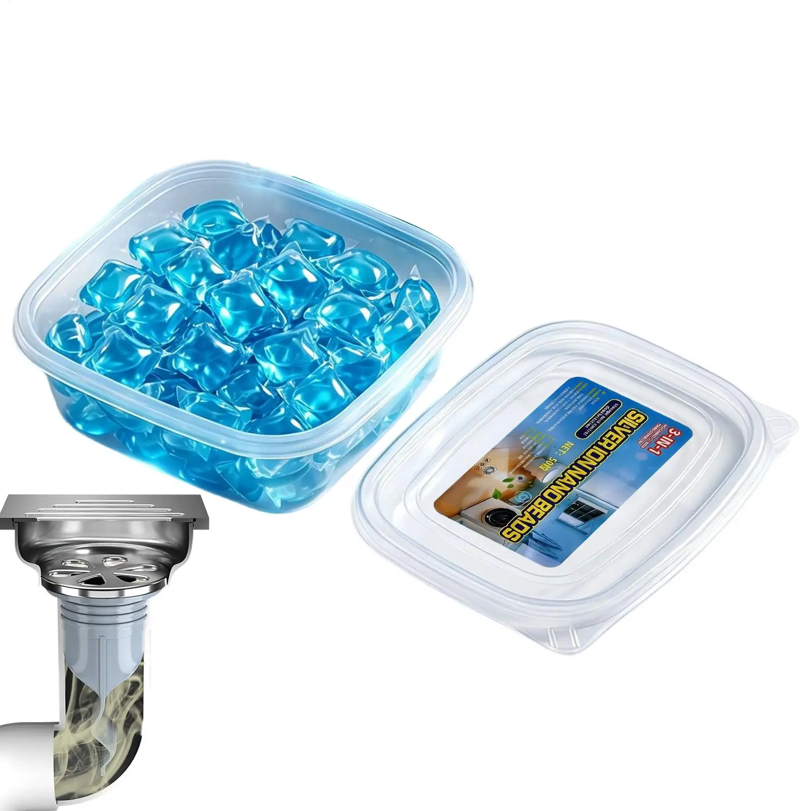 Odor Removal Sewer Cleaner Scented Gel Airs Freshener For Sinks Drains Gel Water Film Soluble In Water For Kitchen For Bathroom
