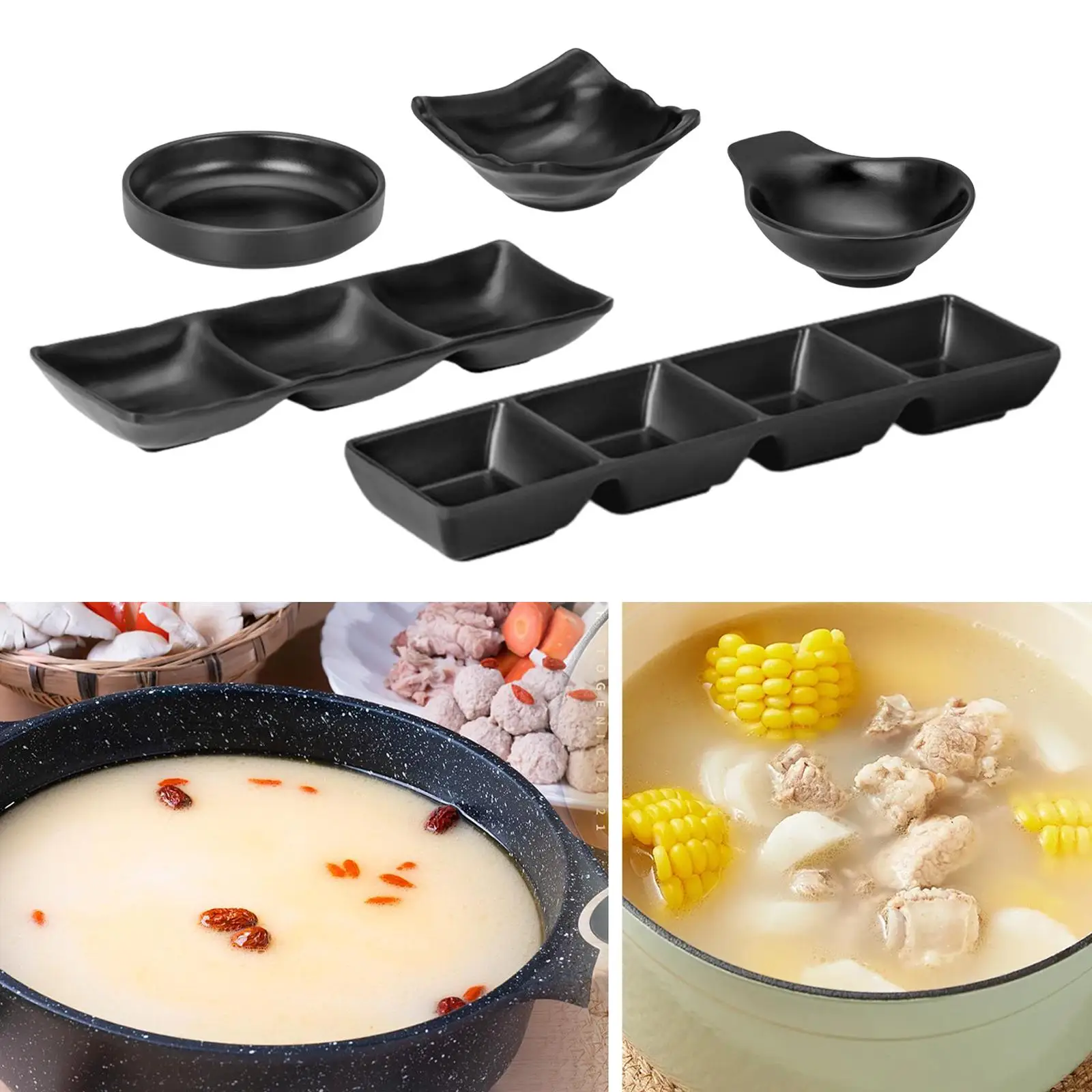 5Pcs Sauce Dish Reusable Barbecue Dish for Picnic Flavor Condiment