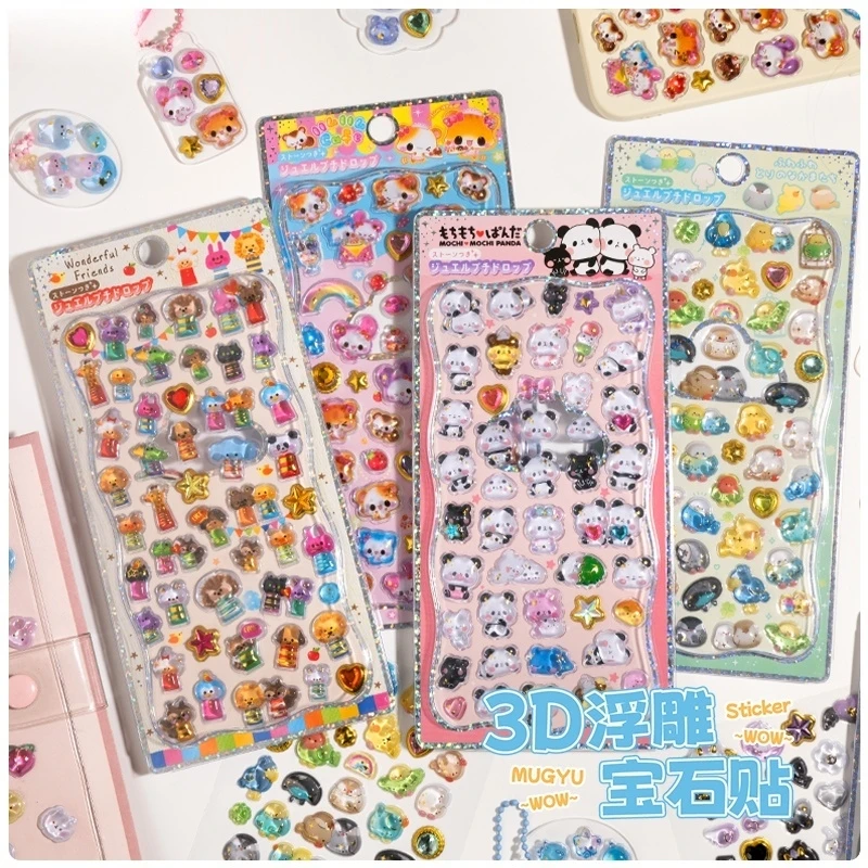 

Набор из 3/6 шт. 3D-наклеек с мультяшными животными-друзьями для скрапбукинга, декора дневников, канцелярских принадлежностей, милые наклейки для школы