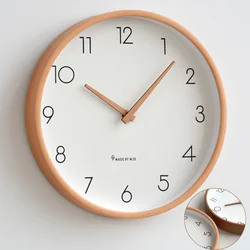 Modern Wood Wall Clock Kitchen Clock Mechanism Wall Watches Home Decor Living Room Bedroom Creative Solid Wood Clock