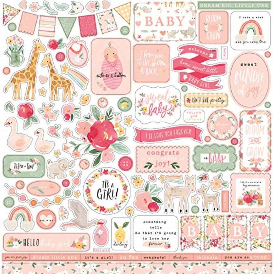 Company Welcome Baby Girl Element Sticker, 12-x-12-inch
