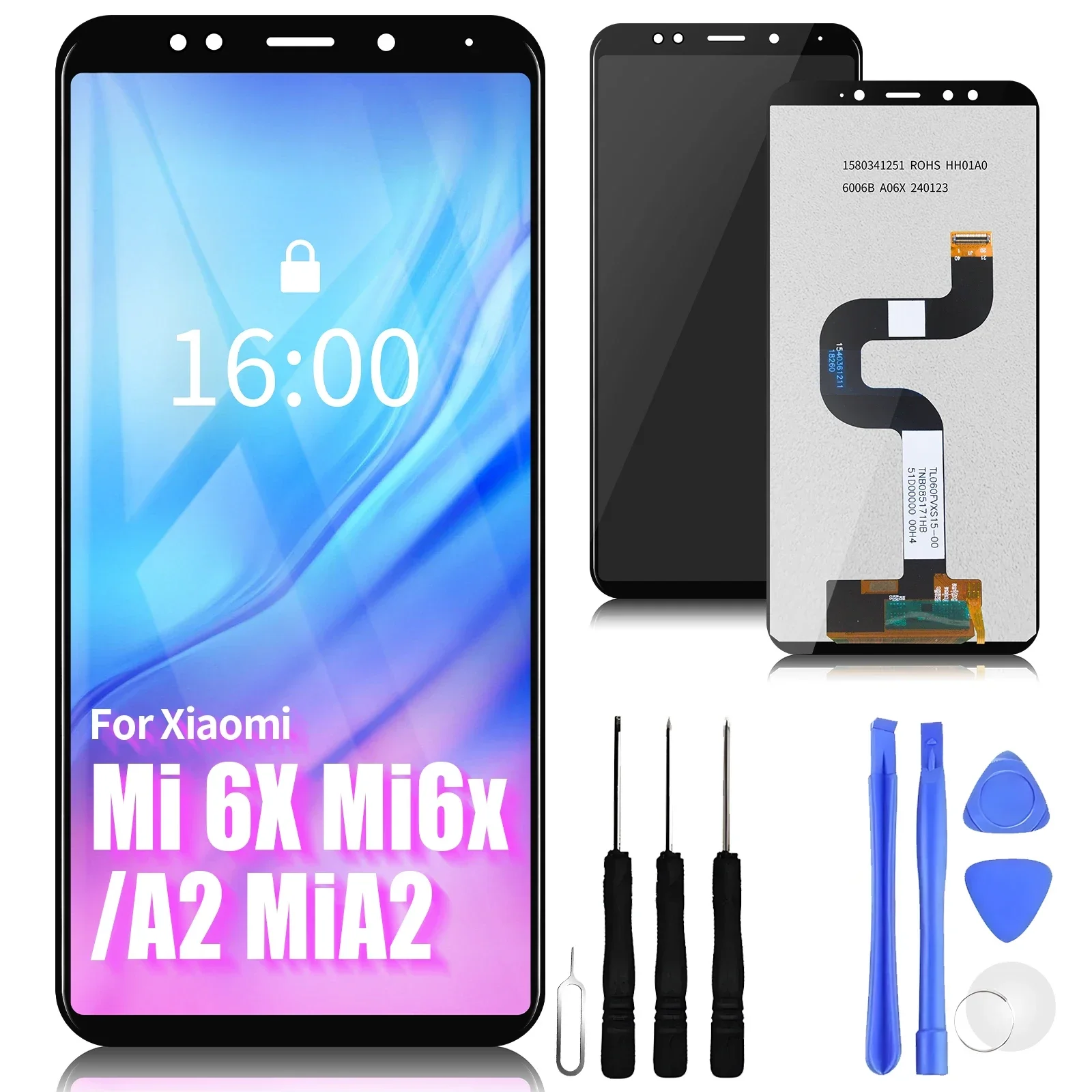 Pantalla Original de 5,99 "para Xiaomi Mi A2 Mi 6x M1804D2SG M1804D2SI, pantalla LCD táctil, montaje de digitalizador de repuesto