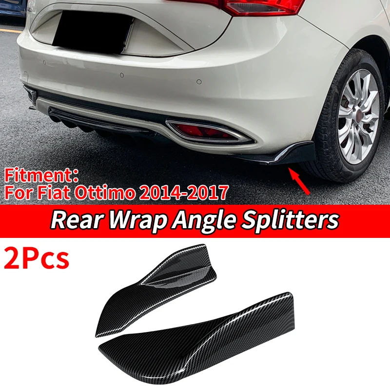 

Car Rear Bumper Splitters Aprons Trunk Lip Spoiler Canard Wing Diffuser Wrap Angle Carbon For Fiat Ottimo 2014 2015 2016 2017