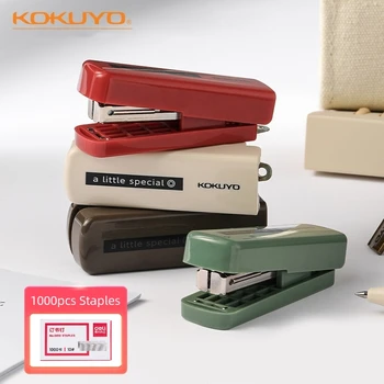 Kokuyo biraz özel Mini zımba seti 1000 adet Staples zımba taşınabilir kağıt bağlayıcı ofis ciltleme araçları okul F7275