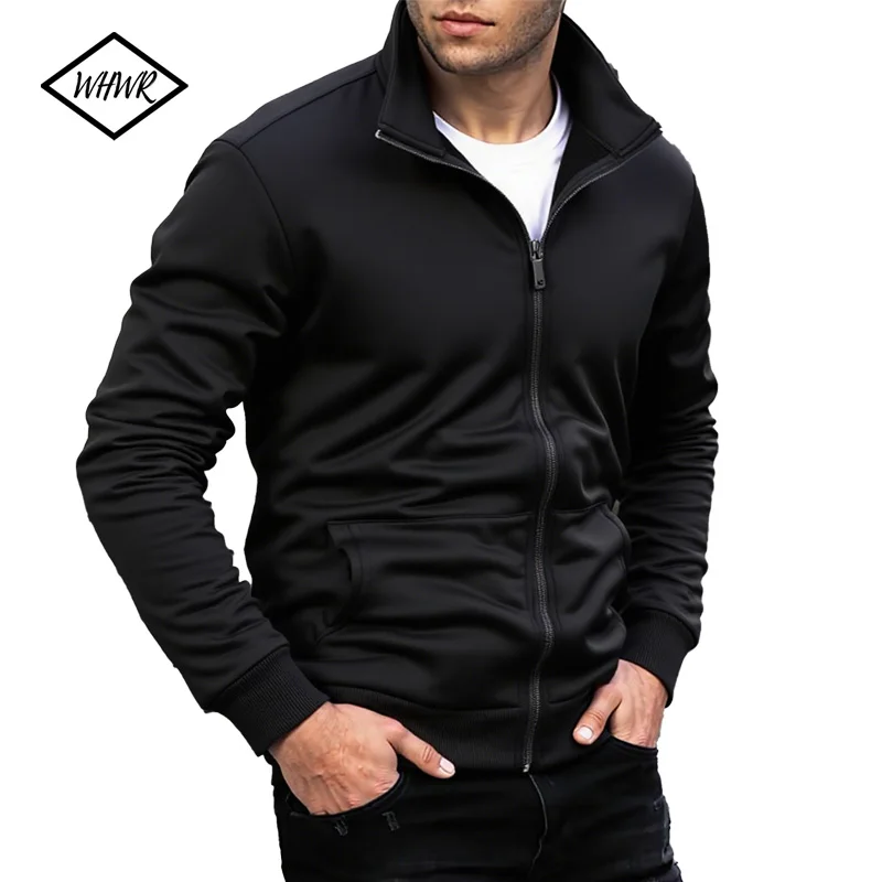 

Autumn Men's Sweatshirts Long Sleeve Jacket Hoodless Full Zip Pocket Sports Outdoor Daily Basic Casual Hoodies Sweatshirts