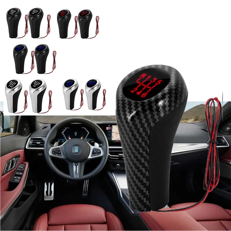 LED Backlight Gear Knob Shifter White/Red/Blue Color  For BMW E39 E60 E61 E46 E82 E87 E90 E91 E92 X1 X3 X5 M5