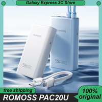 ROMOSS PAC20U 55W Power Bank 20000mAh High- Capacity Built in Cable PMOLED Digital Display Quick Charge Power Bank Original