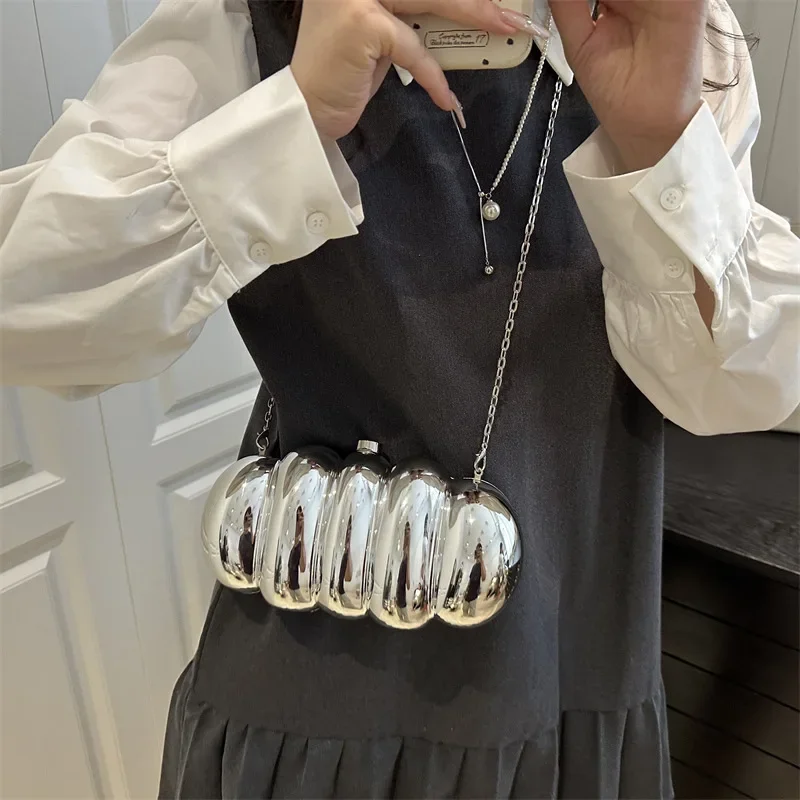 

Women's Glossy Acrylic Shoulder Bag Caterpillar Box Trendy Fashion Personality Banquet Handbag