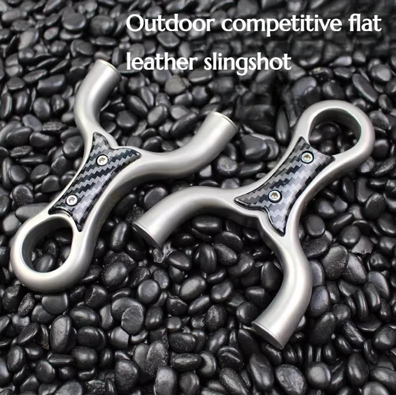 New Traditional Round-head Slingshot Frame Outdoor Competition Flat Leather Slingshot with High-precision Hunting Equipment
