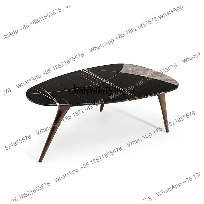

LHY26 ss new yj Italian-Style Light Luxury Living Room Marble Coffee Table Oval Home Post-Modern High-End Furniture ss 26