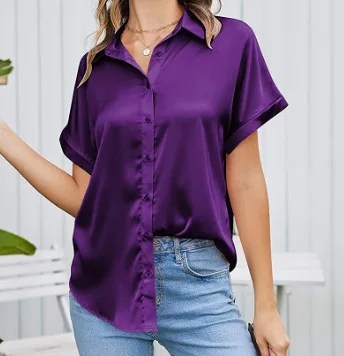 2024 New Vintage Shirt Women Elegant Office Ladies Blouses Y2k Korean Style Long Sleeve Oversize Patchwork Casual Tops Female