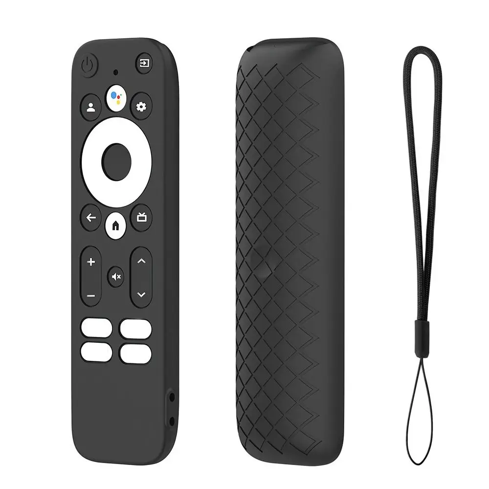 Silicone Remote Control Case Protective Case Plain Color TV Stick Cover Shockproof for Onn. Android TV FHD Streaming Stick