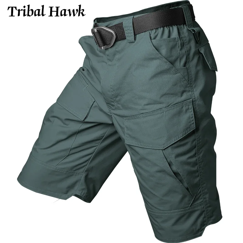 Pantalones cortos tácticos de camuflaje para hombre, pantalones impermeables de algodón con múltiples bolsillos, Airsoft, Verano