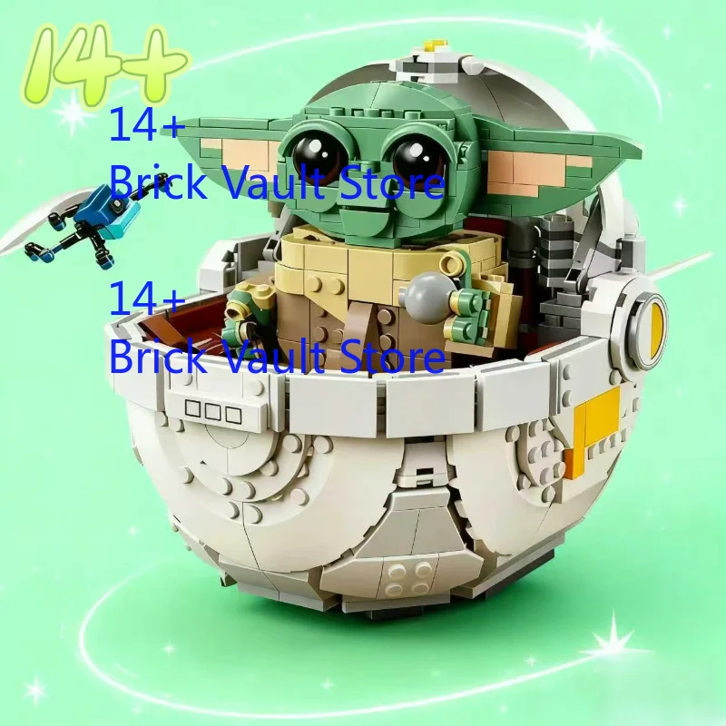 

DIY 1048pcs FIT 75403 Spaceship Grogu With Hover Pram Building Block Ancient Model Bricks Ornament Toys Christmas Birthday Gifts