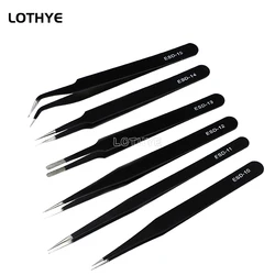 Anti-static Stainless Steel ESD High Precision Tweezers Electronic Repair Tool Industrial Maintenance Repair Tools Round Edge