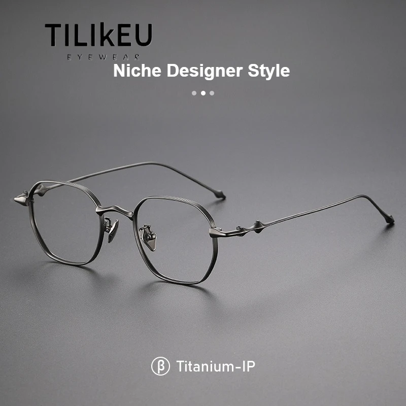 

New Polygonal Frame Ultra-Light Pure Titanium Eyeframe Retro Men's Eyeglasses Frames Wide Rim Trend Women's Glasses Frames