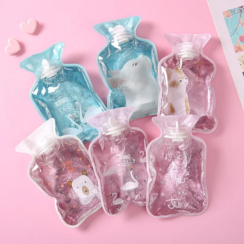 Cute Water Hot Water Bag Small Flush Portable Warm Water Bag Students Warm Baby Colorful Cartoon Girl Warm Hand Treasure