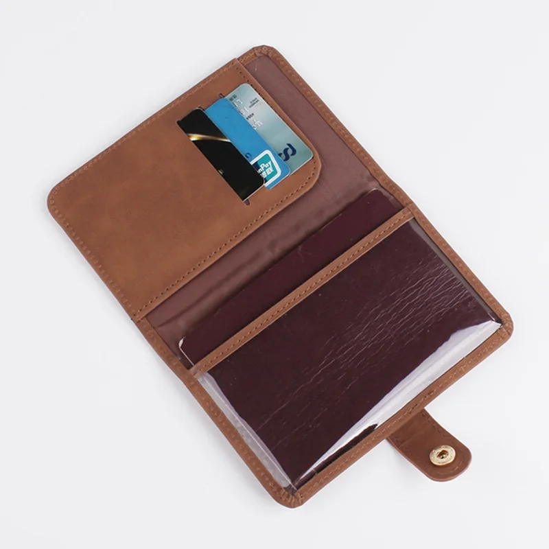 Cross-border New PU Leather Protective Cover Passport Holder Bank Card Cover Document Storage and Organizing Bag