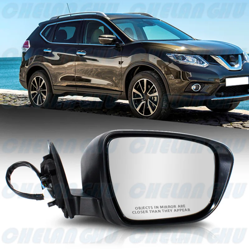 Mirror For Nissan X-Trail T32 Rogue Sport 2014 2015 2016 2017 2018 2019 US Version Right 13Pin Black Painted Power Fold Camera