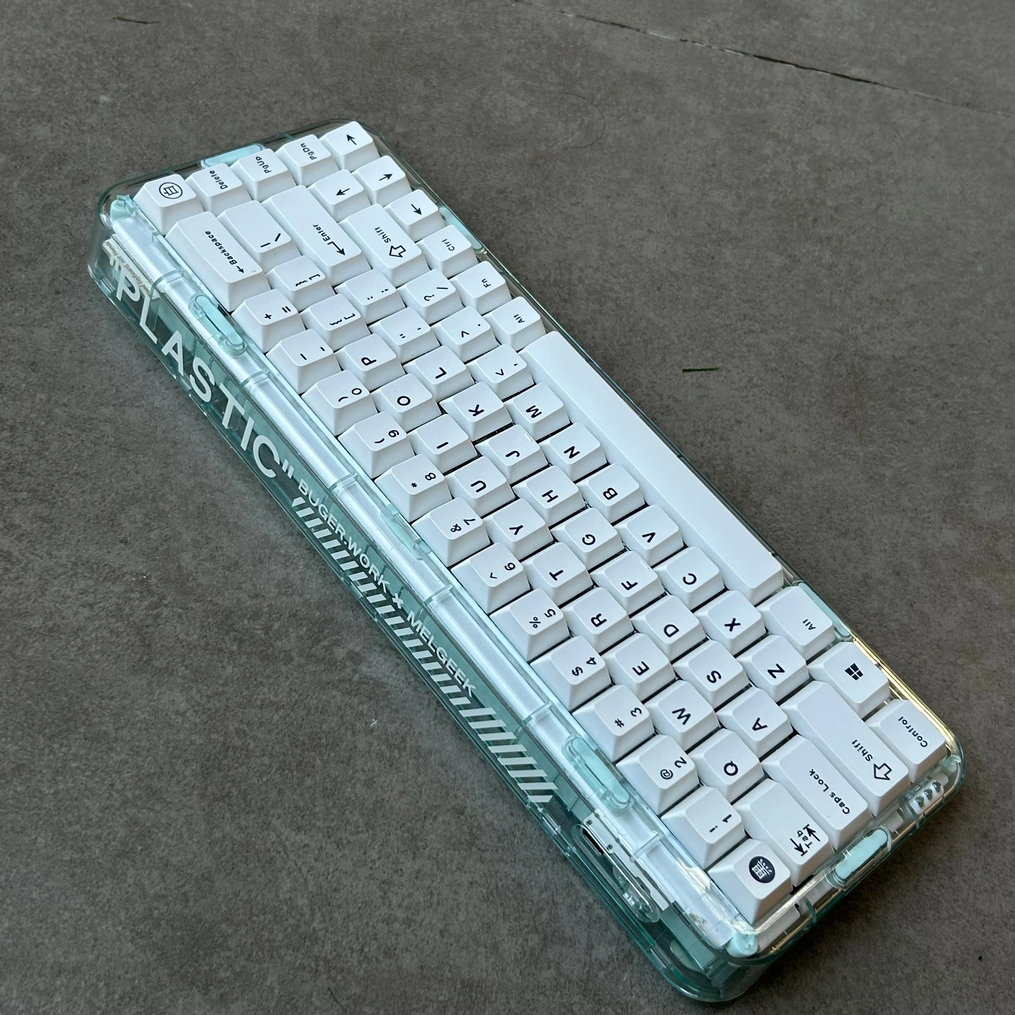 Minimalista Branco Inglês Keycaps, Dye-Sub Cereja Perfil, 125 Chaves, Material PBT, Em estoque