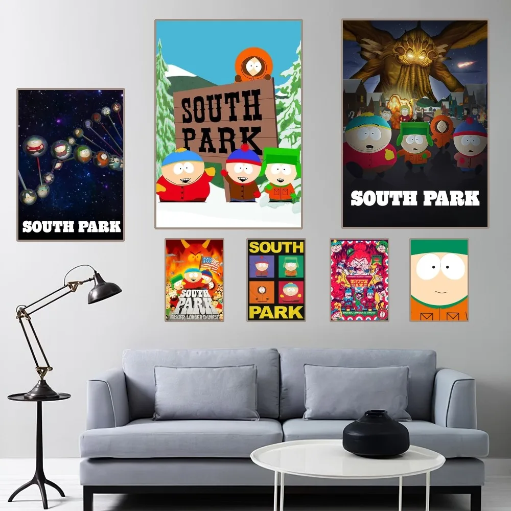 S-South Cartoon Park Poster Home Room Decor Aesthetic Art Wall Painting Stickers