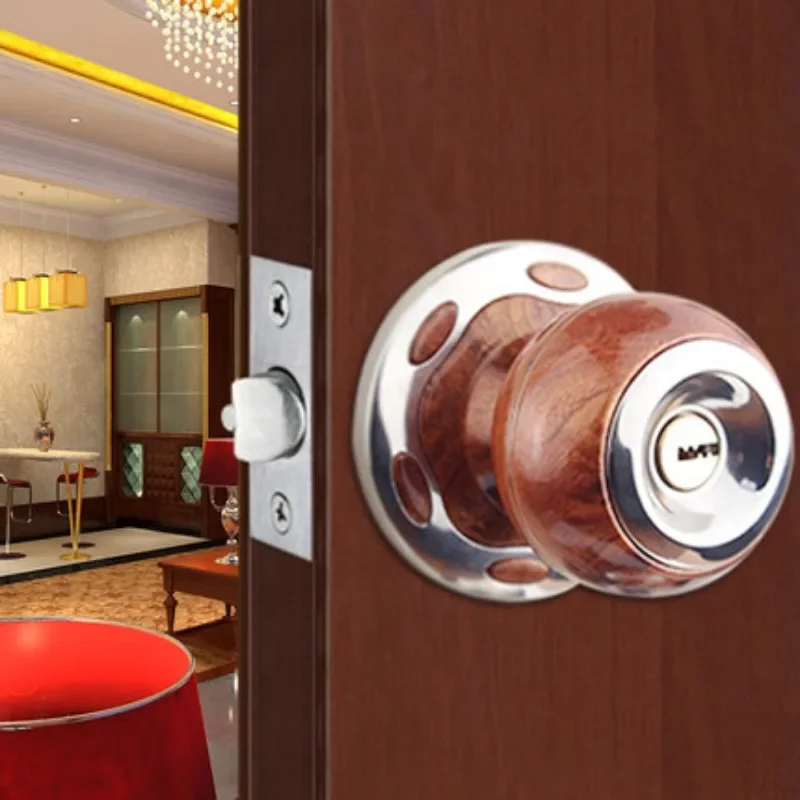 Indoor Wooden Door Lock Tongue 5-6cm Lock Edge Distance 60-70mm with Keys Stainless Steel for 35-45CM Universal Spheri