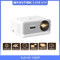 BYINTEK LOVE U14 Projector 4K Full HD 1080P Smart Bluetooth WiFi 6 Supported 1250ANSI Auto Focus Home Theater Cinema Projectors