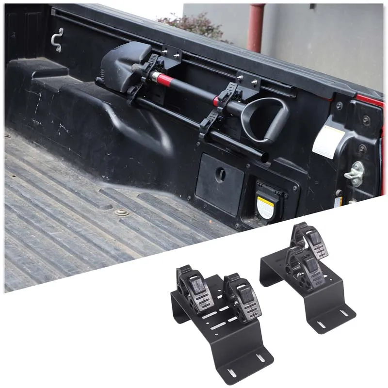 

For 2016-2022 Toyota Tacoma black carbon steel car tailgate cargo box sidebar multi-function tool fixed bracket auto accessories