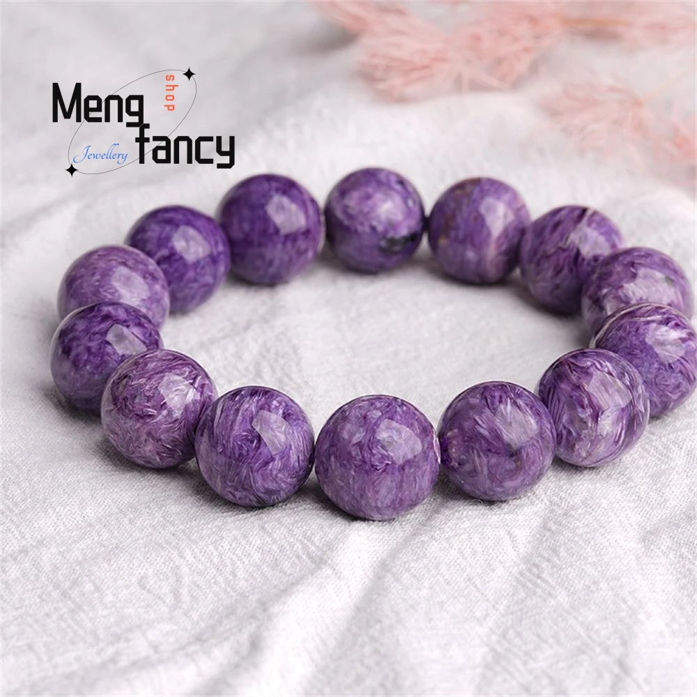 Fashion Crystal Natural Amethyst Simple Elegant High-grade Bracelet Women Imperial Purple Charoite String Popular Luxury Jewelry