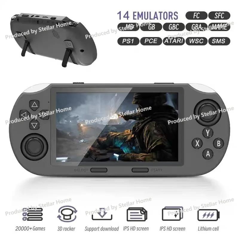 New SF3000HD Handheld Game Console PS1 HD 4.5inch Large Screen Dual Joystick Portable Retro Game Console