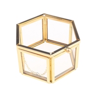 Clear Jewelry Ring Box Hexagon Premium Gorgeous Vintage Ring Gift Box with Lid 517F