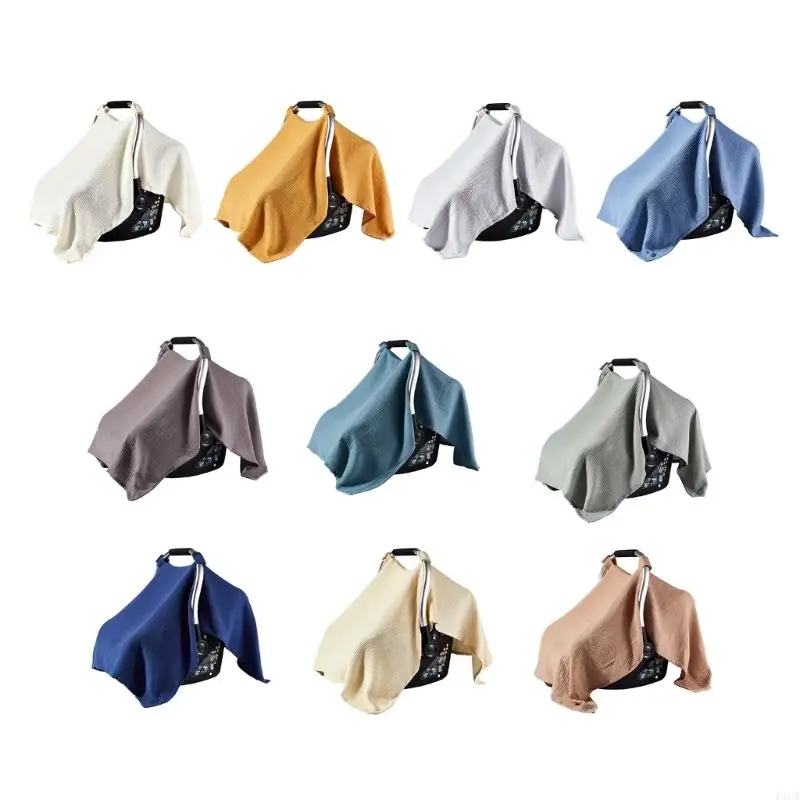F1CB Baby Carrying Basket Cover Soft and Comfortable Cotton Crinkle Fabric Protector