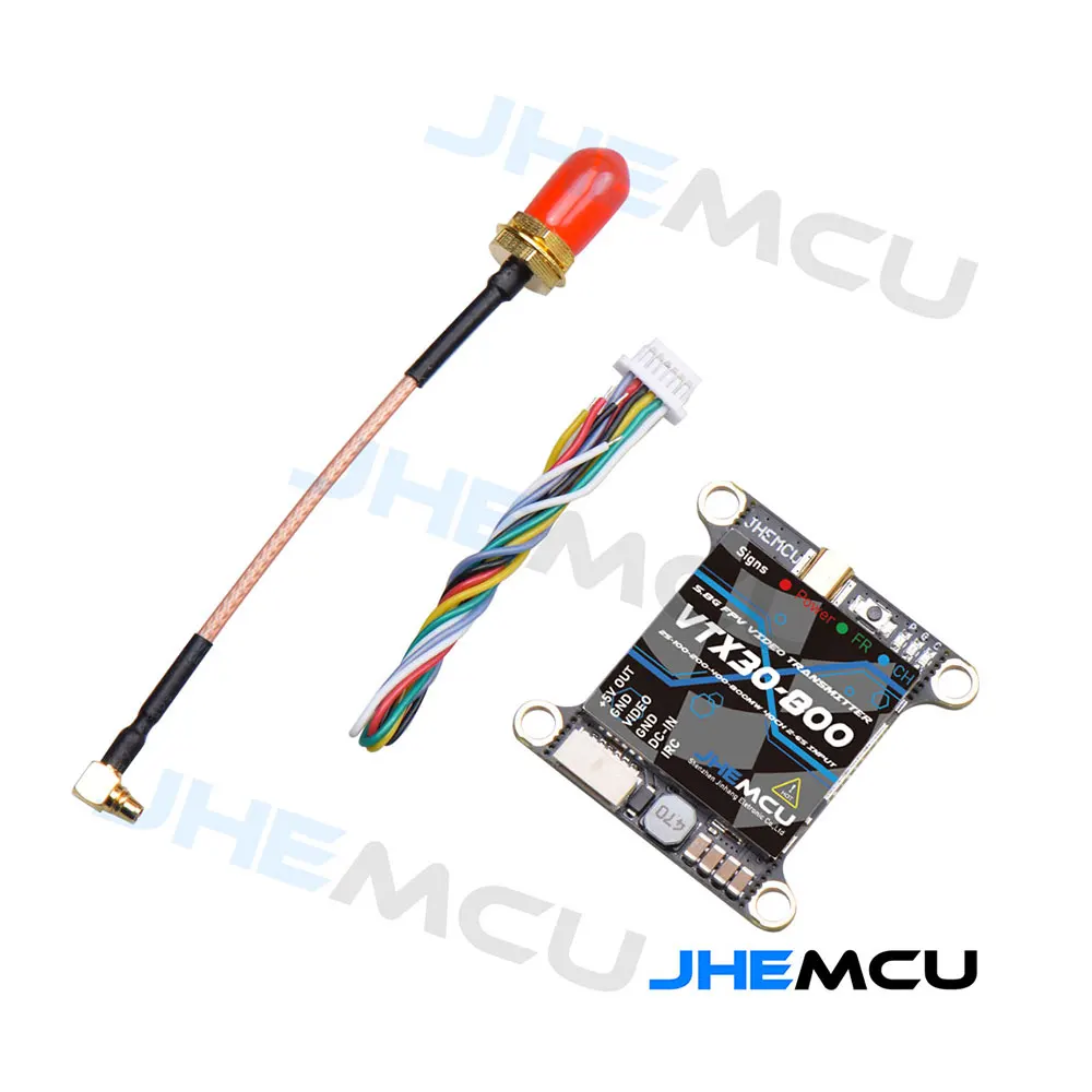 JHEMCU VTX30-800 5.8G 40CH PitMode 25mW 100mW 200mW 400mW 800mW Adjustable VTX 2-6S 30X30mm for RC FPV Racing Freestyle Drone