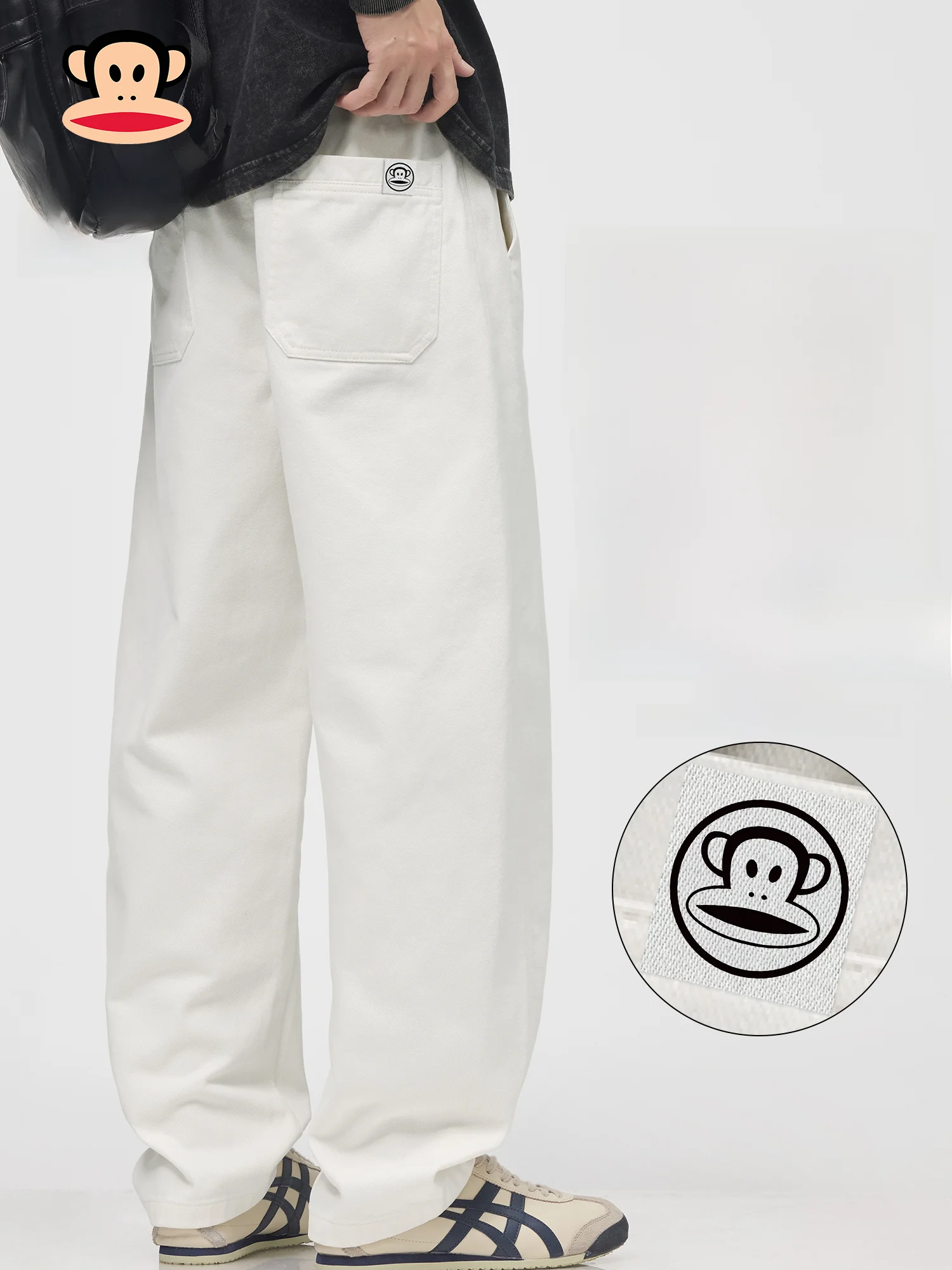 

Мужские повседневные брюки Paul Frank из плотного чистого хлопка, прямого кроя, свободные, цветные, рабочие, длинные, новинка весны