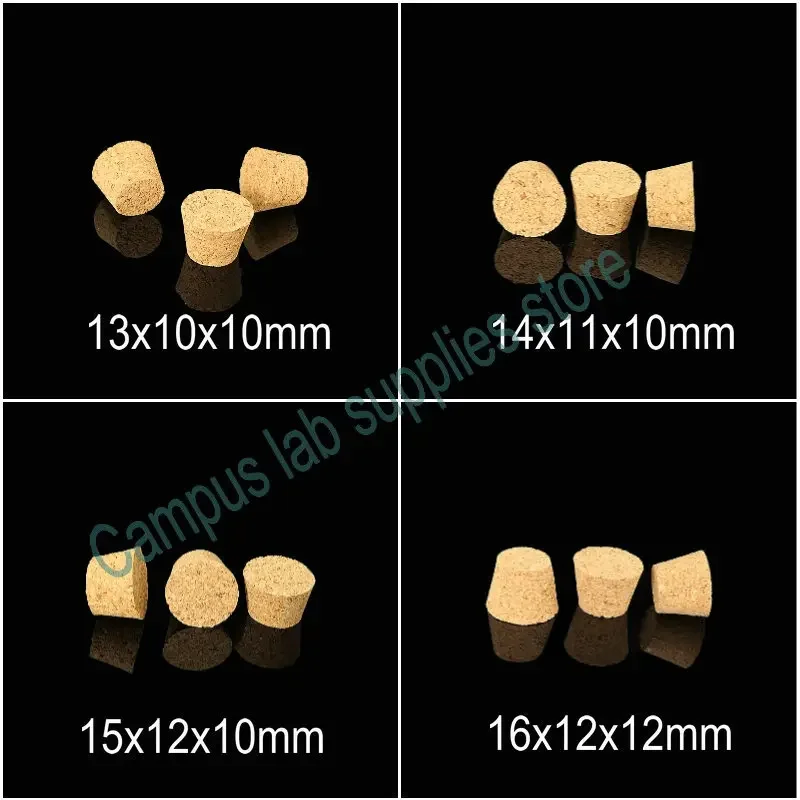 100pcs/lot ( Top-Diameter7.5mm-30mm) Wooden Corks Stopper, Lab Test Tube Cork