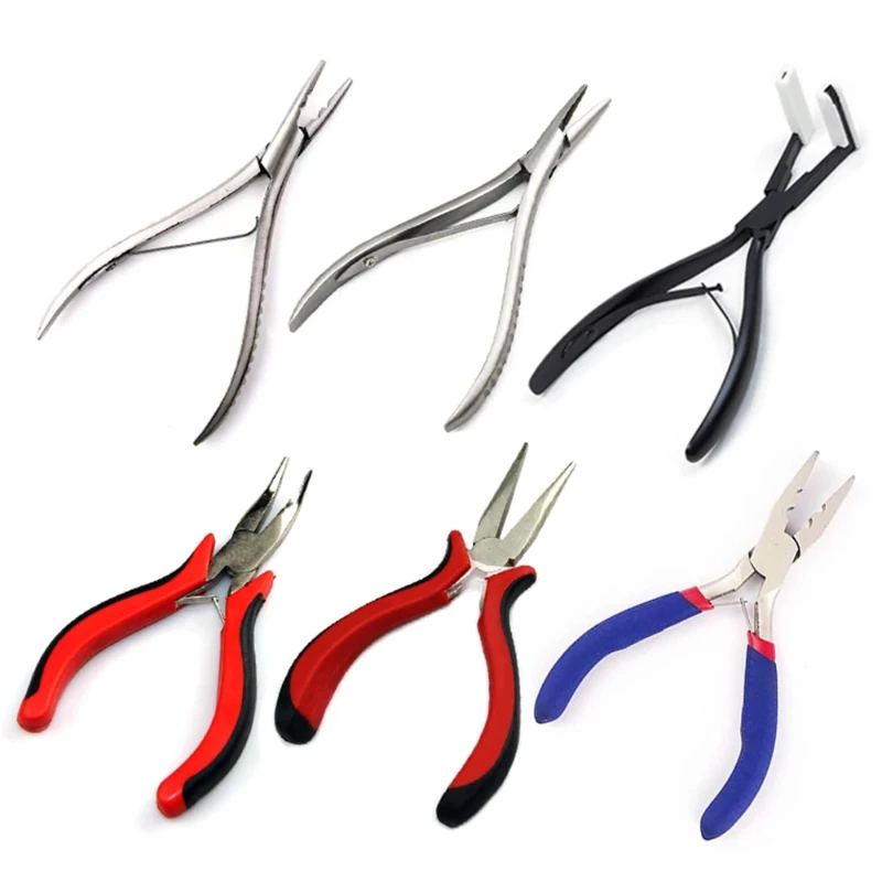 

tape hair extension pliers tool kit tweezers for hairs extensions nanoring Steel Hair Extension Pliers set for Hairs Extensions