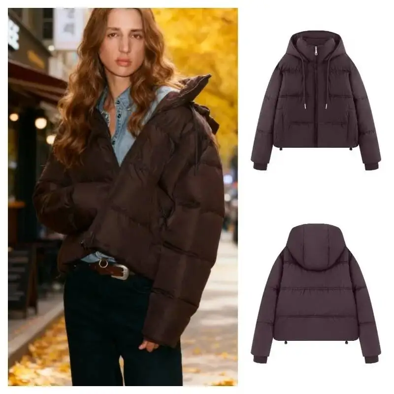 

European American 2025 Autumn And Winter New Slim Fit Zipper Cotton Women's Jacket