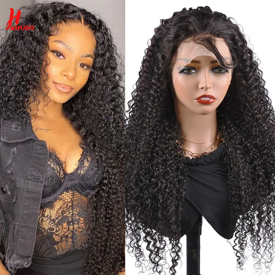 

HairUGo 5x5 Lace Closure Wig Jerry Curly Lace Front Human Hair Wigs With Baby Hair Transparent 5x5 Lace Frontal Wigs For Women