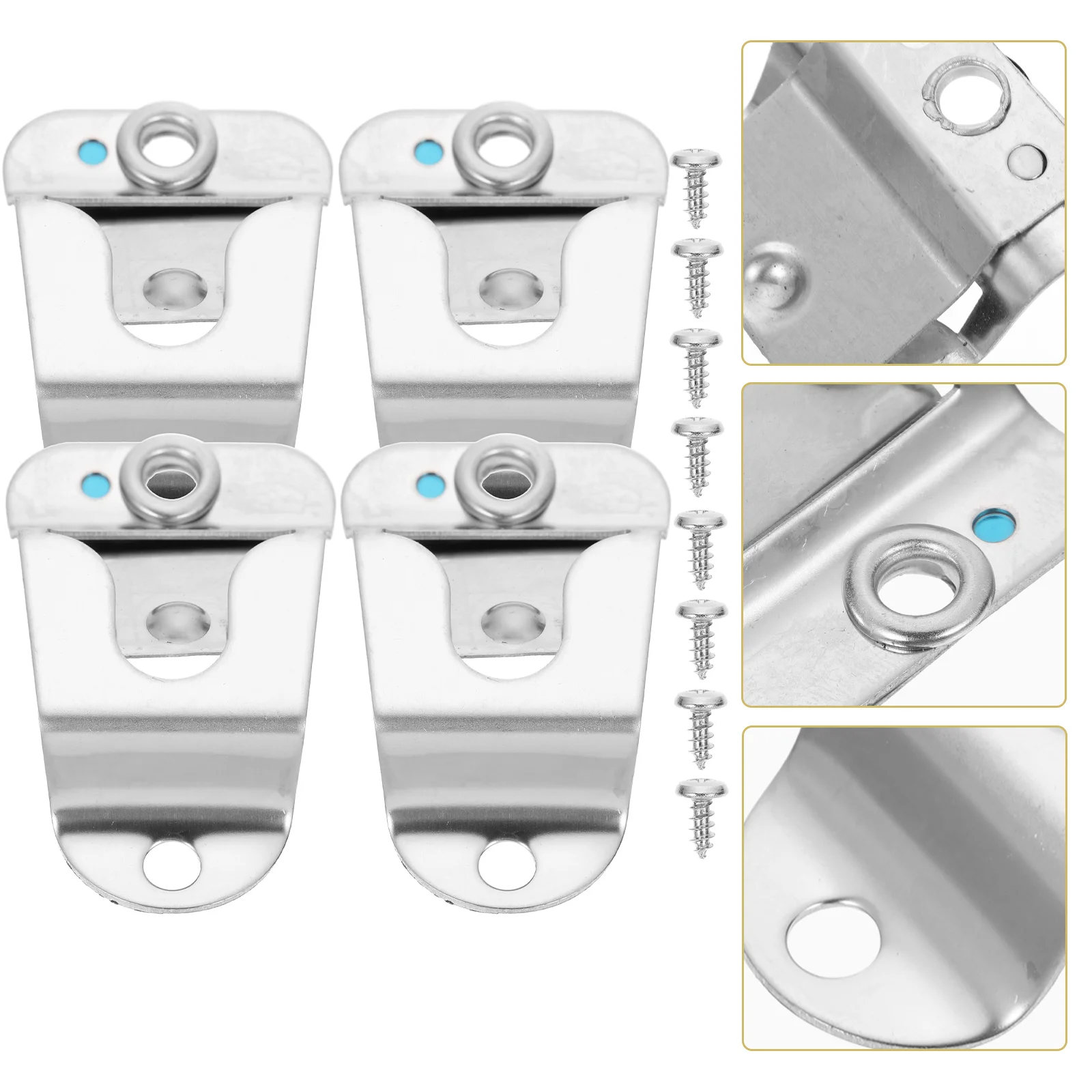 4 Pcs Microphone Hook Hanger Mount Clip Hangers Hand Held Support Holder Bracket for Stand Miniature Holder Mount Silver