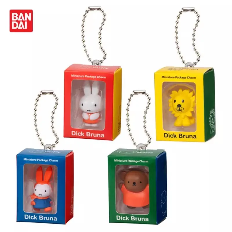 

Оригинальный набор Bandai из 4 миниатюрных фигурок Gashapon Miffy, игрушки-подвески для детей, коллекционные модели, украшения, подарок