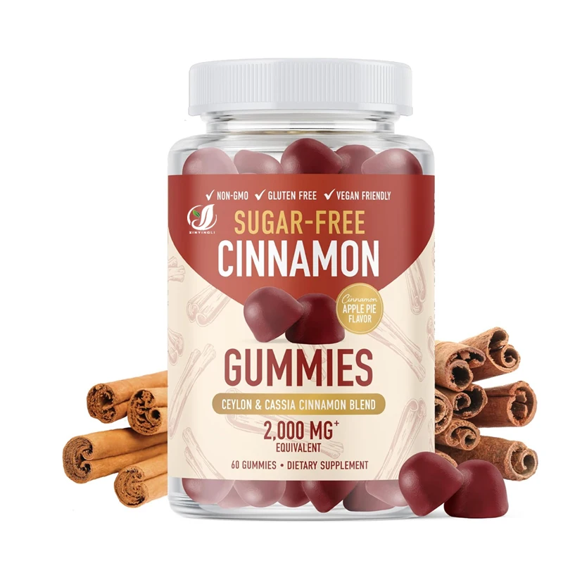 

Sugar free cinnamon gummies 2000MG containing Ceylon cinnamon and cassia seed complex, vegan, non GMO, 60 gummies