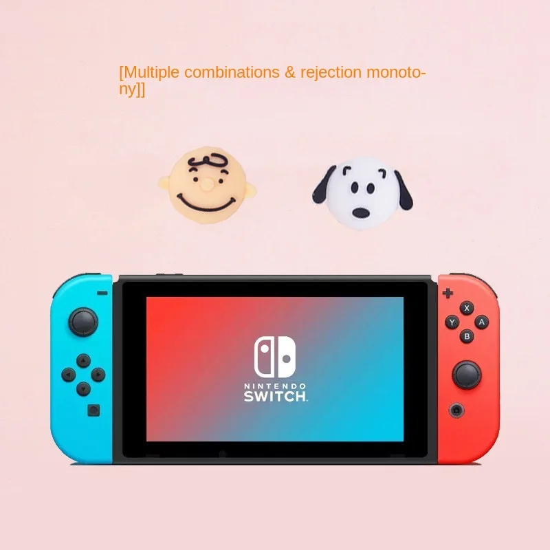 4PCS Snoopy Joystick Case for Nintendo Switch OLED Lite Joycon Cap Console Joy Cons Game Cute Protector Grip Thumbstick Cover