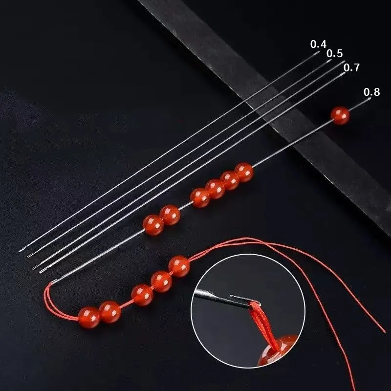 2 pc Stainless Steel Needle With Opening Side For Threading Beads AndStrings, DlY Beads Threading Tool  Jewelry Making