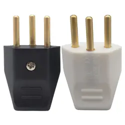 1pcs White black 250V 10A Copper CE Switzerland power cable Assembly wiring plug 3Pole Connector Euro industrial power cord plug
