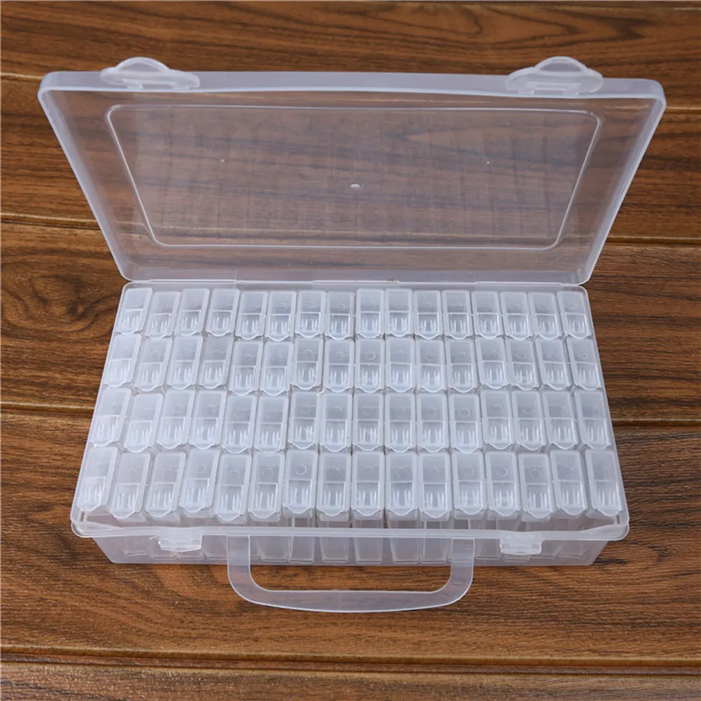 

64 Grids Clear Plastic Storage Box Removable Dividers Waterproof Dustproof Jewelry Organizer Beads Containers Compartment Case