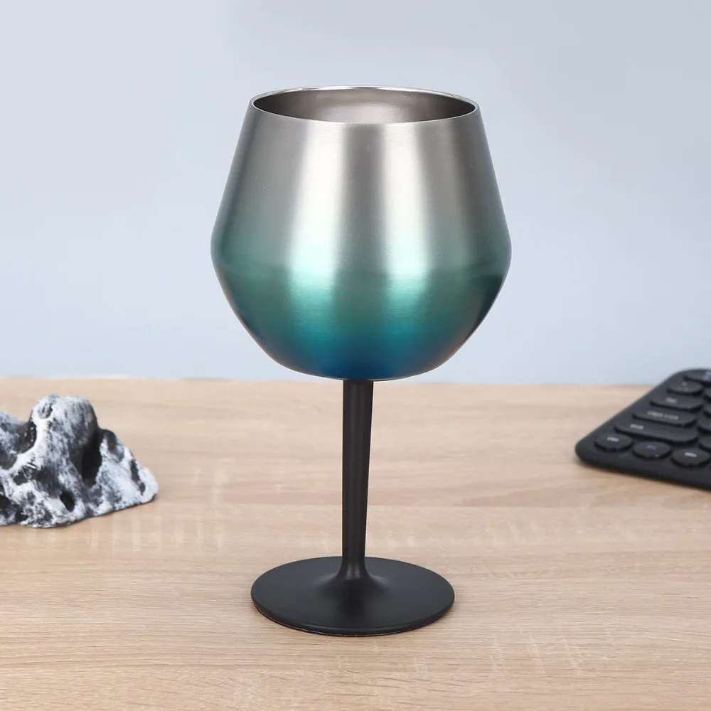 Detachable Stainless Steel Red Wine Cup Gradient Color Drop-resistant Champagne Cup Insulated Durable Wine Goblet Party